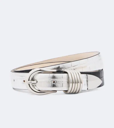 Dehanche Déhanche Hollyhock Reversible Metallic Leather Belt In Silver