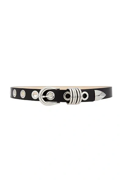 Dehanche Hollyhock Rivet Eyelet-embellished Leather Waist Belt In Black