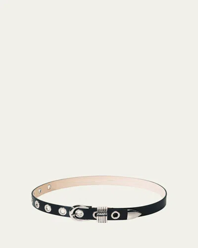 Dehanche Hollyhock Rivet Leather Belt In Metallic