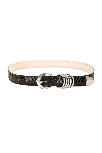 Dehanche Hollyhock Python Embossed Belt In Black