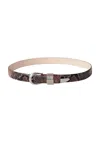 Dehanche Hollyhock Snake Belt In Venetian Umber & Silver