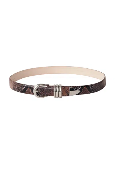 Dehanche Hollyhock Snake Belt In Venetian Umber & Silver