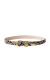 Dehanche Hollyhock Snake Embossed Leather Belt In Desert