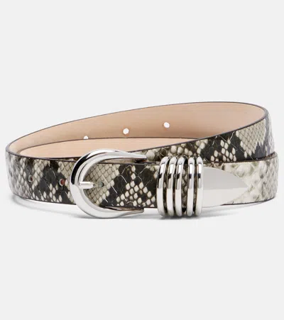 Dehanche Déhanche Hollyhock Snake-effect Leather Belt In Metallic