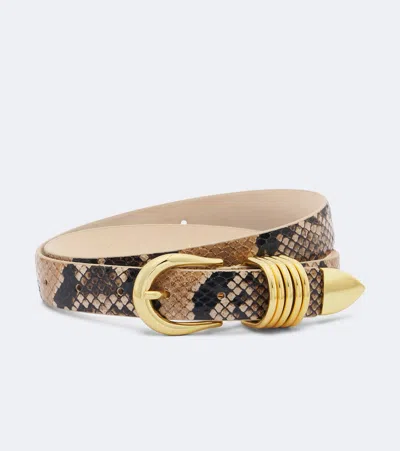 Dehanche Déhanche Hollyhock Snake-effect Leather Belt In Multicoloured