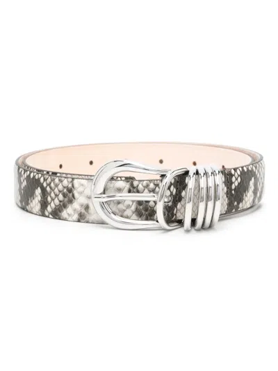 DEHANCHE HOLLYHOCK SNAKESKIN-EFFECT LEATHER BELT