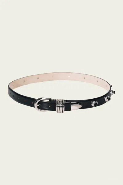 Dehanche Hollyhock Stone Belt In Black Silver