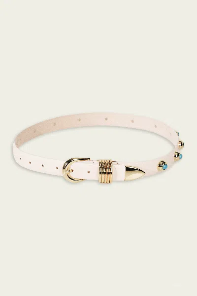 Dehanche Hollyhock Stone Belt In Ivory Gold