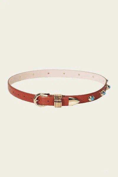 Dehanche Hollyhock Stone Belt In Terre Gold
