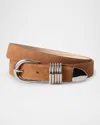 Dehanche Hollyhock Suede Belt In Caramel Suede/silver