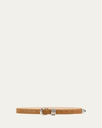 Dehanche Hollyhock Suede Belt In Caramel Silver