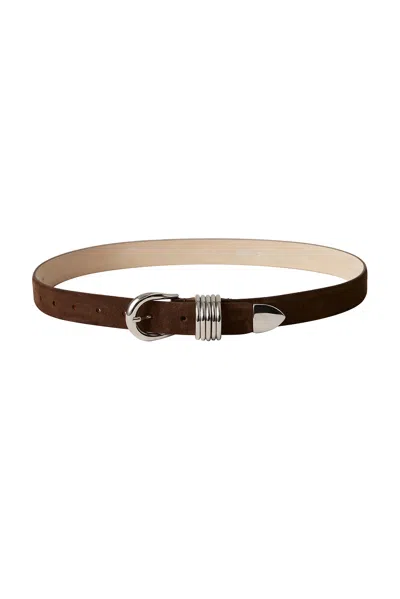 Dehanche Hollyhock Suede Belt In Chocolate & Silver