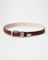 Dehanche Hollyhock Silver-buckle Calf-leather Belt In Burgundy