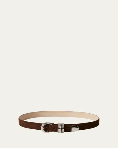 Dehanche Hollyhock Suede Belt In Dkbrwn