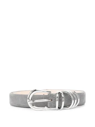 Dehanche Hollyhock Suede Belt In Gray