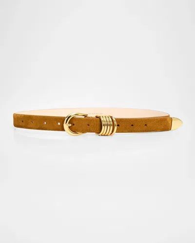 Dehanche Hollyhock Suede Belt In Ochre Gold