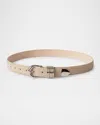 Dehanche Hollyhock Suede Belt In Papyrus Silver