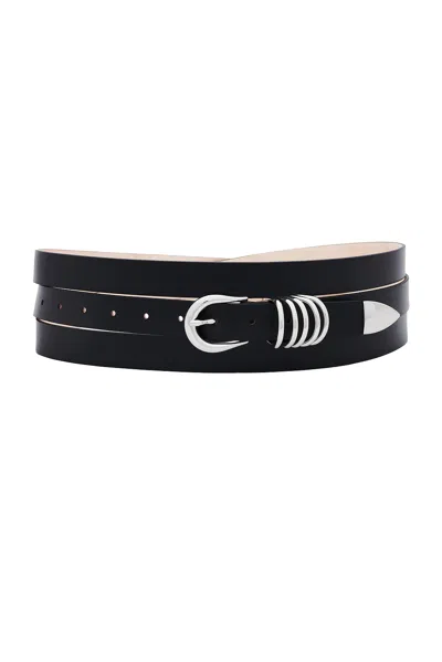 Dehanche Hollyhock Triple Wrap Belt In Black & Silver