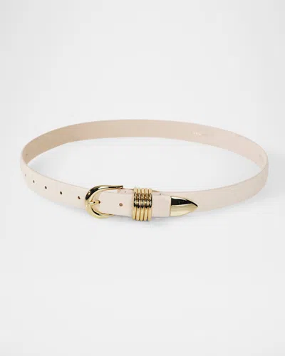 Dehanche Hollyhock Triple Wrap Calf Leather Medium Belt In Neutral