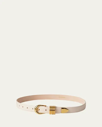 Dehanche Hollyhock Triple Wrap Calf Leather Medium Belt In Ivory Gold