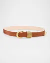 Dehanche Hollyhock Leather Belt In Terre Gold