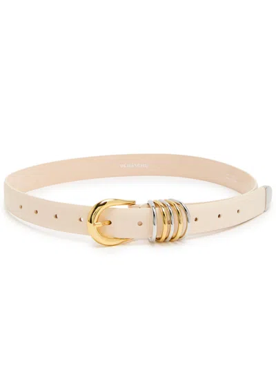 Dehanche Hollyhock Two-tone Leather Belt In Neutral