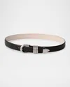 Dehanche Hollyhock Viper-print Leather Belt In Black Viper Silver