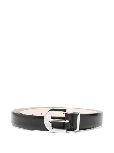 Dehanche Indus Leather Waist Belt In Black