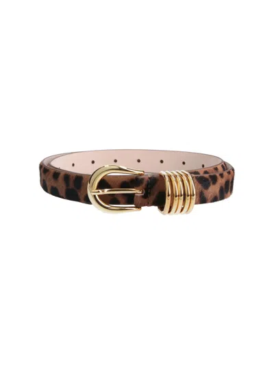 Dehanche Jaguar-print 100% Leather Belt For Women In Brown