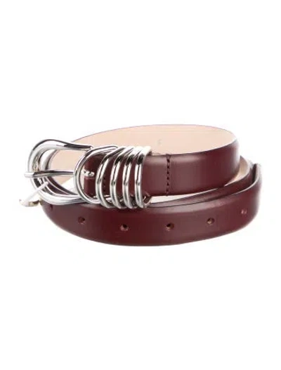 Pre-owned Dehanche Leather Belt In Burgundy