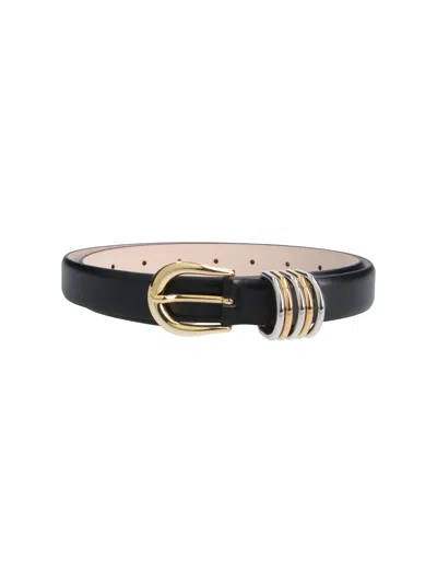 Dehanche Leather Belt "hollyhock" In Black