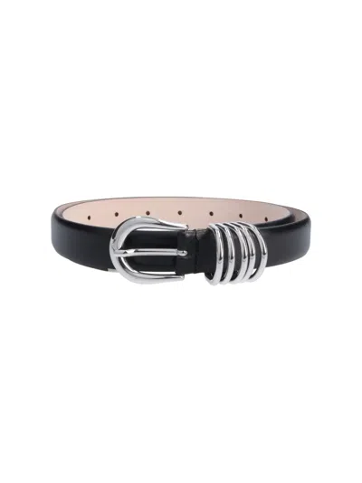 Dehanche Leather Belt "hollyhock" In Black