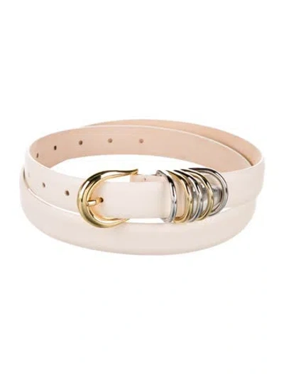 Pre-owned Dehanche Leather Chain-link Accents Belt W/ Tags In Neutral