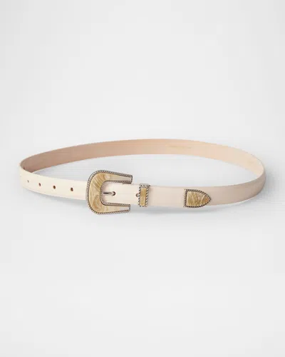 Dehanche Leather Travertine-trim Belt
