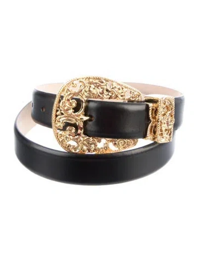 Pre-owned Dehanche Leather Waist Belt In Black