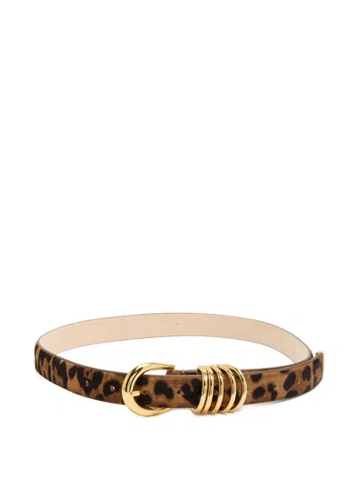 Dehanche Leopard-print Calf-hair Belt In Brown