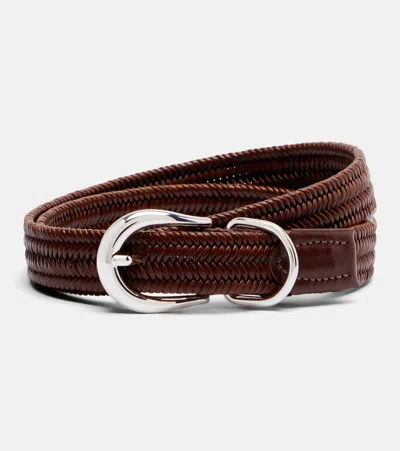 Dehanche Hollyhock Braided Leather Belt In Brown