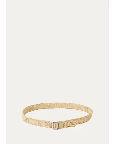 Dehanche Mako Palm Raffia Belt In Gray