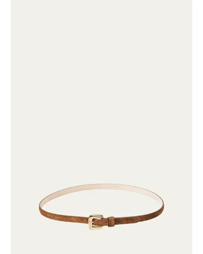 Dehanche Mara 24k Gold-plated Suede Belt In Brown