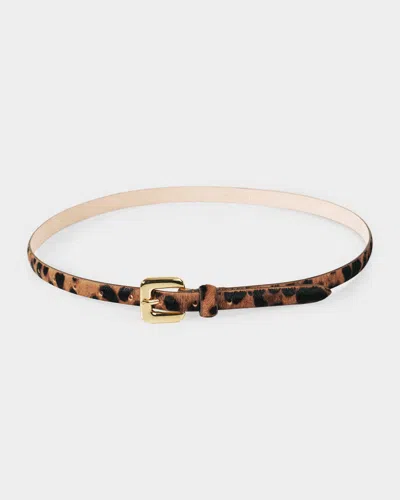 Dehanche Mara Leopard-print Calf Hair Belt In Brown