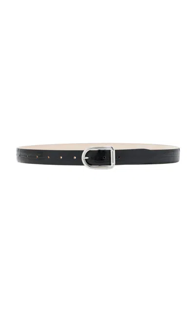 Dehanche Mija Croc-embossed Leather Belt In Black