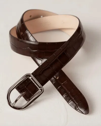 Dehanche Mija Croco Leather Belt In Brown