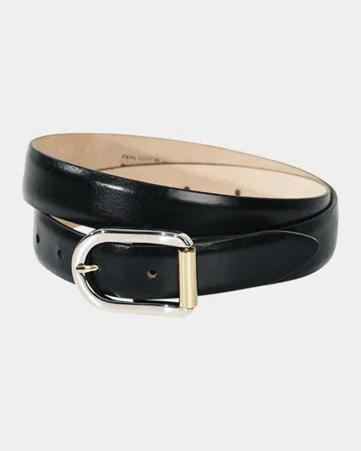 Dehanche Mija Leather Belt In Black Mixed Metal