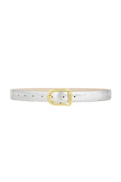 Dehanche Mija Mirror Croc Belt In White