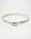 Dehanche Mija Mirror Croc-embossed Leather Belt In Multi