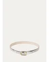 Dehanche Mija Mirror Croc-embossed Leather Belt In Multi
