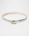 Dehanche Mija Mirror Croc-embossed Leather Belt In Multi