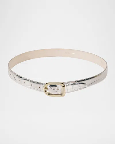 Dehanche Mija Mirror Croc-embossed Leather Belt In Multi
