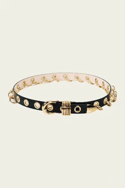 DEHANCHE REVENGE BELT IN BLACK GOLD