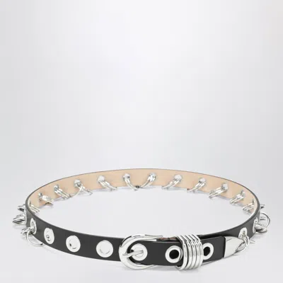 Dehanche Déhanche Revenge Leather Belt With Metal Eyelets In Black